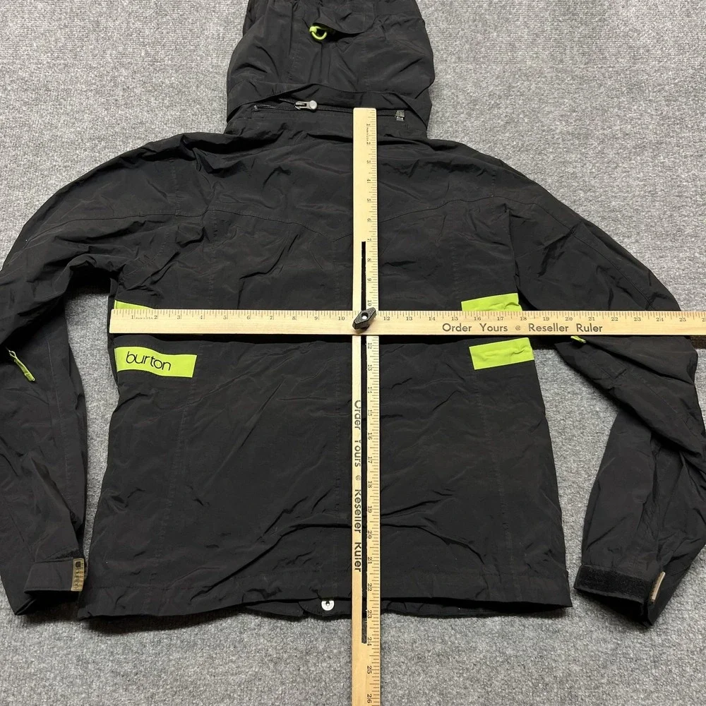 Burton Jacket Kids Small Black Lime Hooded Ski Snowboard Colorblock Winter